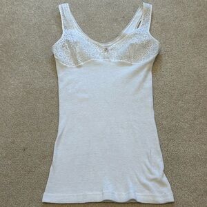 White vintage lace tank top